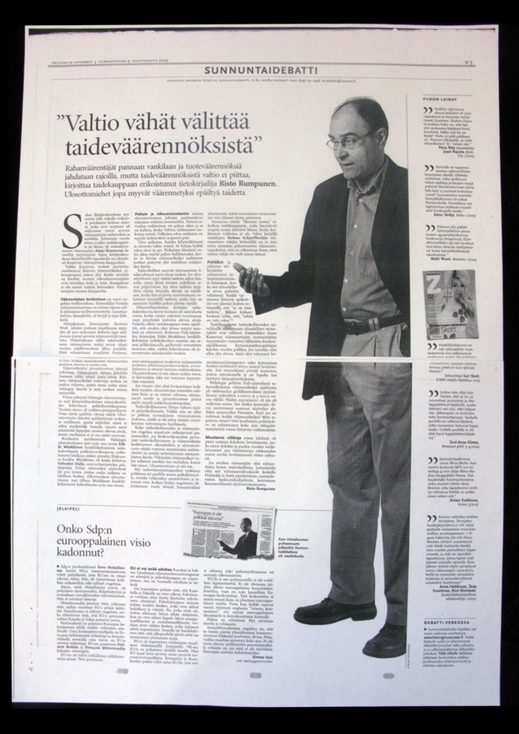 48. Debate The State careless about art forgery published on Helsingin Sanomat Sunday