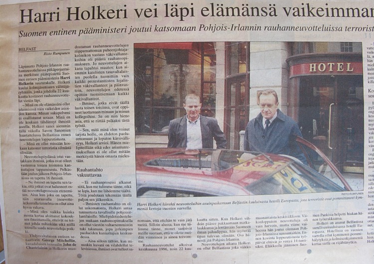 18 An interview former Prime Minister Of Finland ...published Kaleva Eastern 1997
