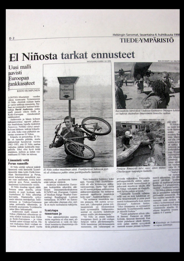 31. EL Nino published Helsingin Sanomat Science 