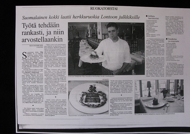 32 Top Chef Filip Stenius published Helsingin Sanomat 1998